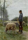 Anton Mauve A Shepherd and His Flock painting